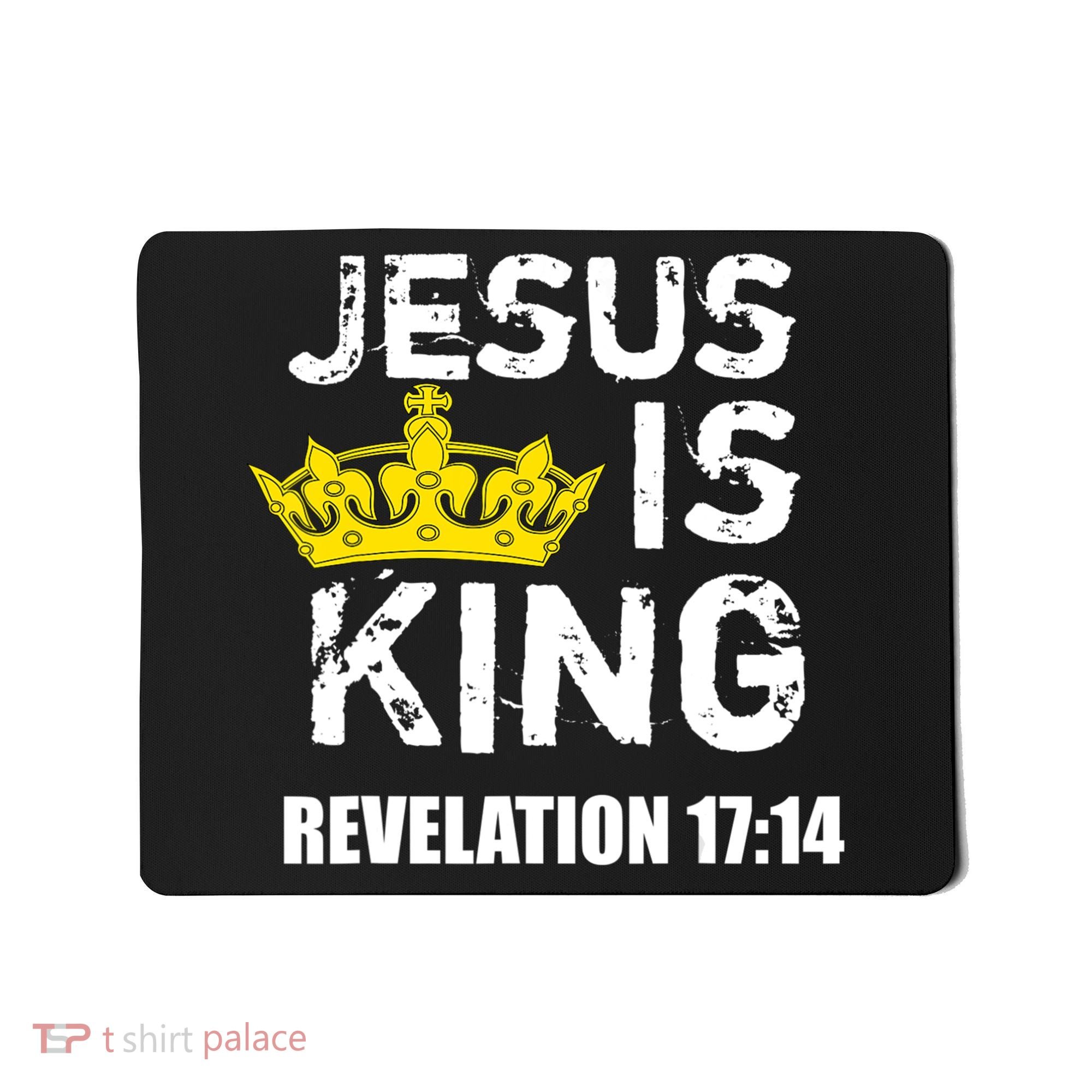 Jesus Is King (Crown) Faith, Cross, Christian Jesus4m3 Mousepad