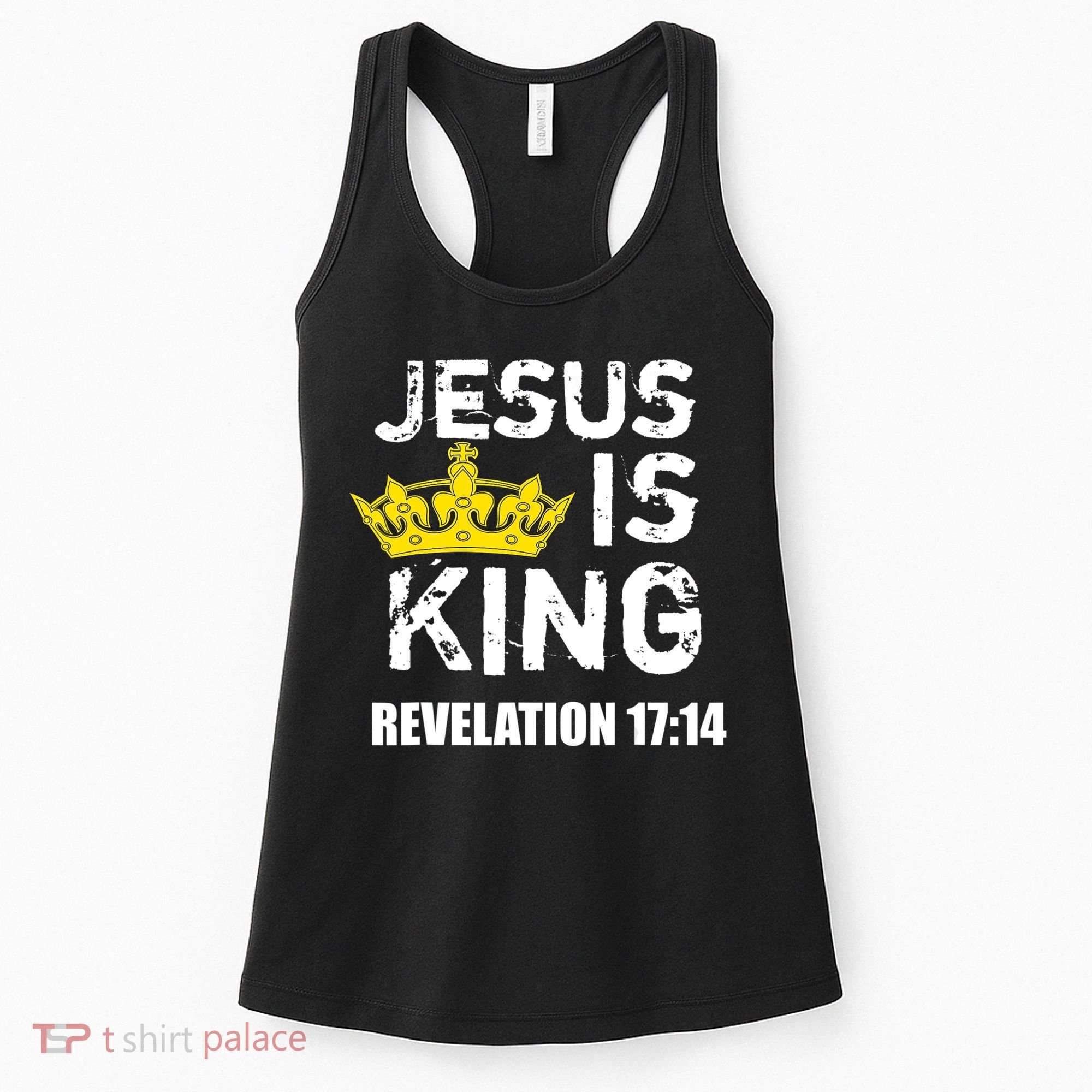 Jesus Is King (Crown) Faith, Cross, Christian Jesus4m3 Women's Tank Top