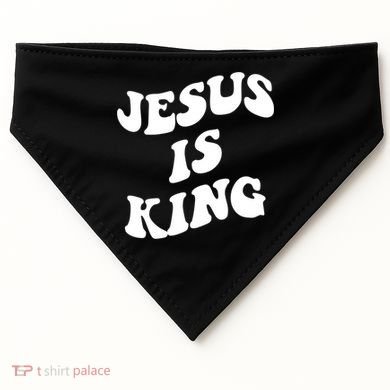 Jesus Is King Aesthetic Trendy USA-Made Doggie Bandana