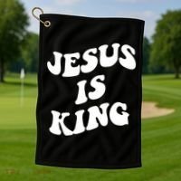 Jesus Is King Aesthetic Trendy Golf Towel thumb 1