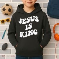 Jesus Is King Aesthetic Trendy Kids Hoodie thumb 2