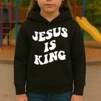 Jesus Is King Aesthetic Trendy Kids Hoodie thumb 3