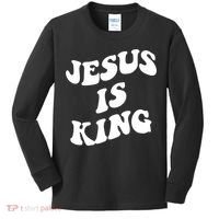 Jesus Is King Aesthetic Trendy Kids Long Sleeve Shirt thumb 0