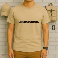 Jesus Is King. King Of Kings: Minimalist Faith Christian Catholic T-Shirt thumb 6