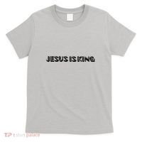 Jesus Is King. Embossed Minimalist Faith Christian Catholic T-Shirt thumb 0