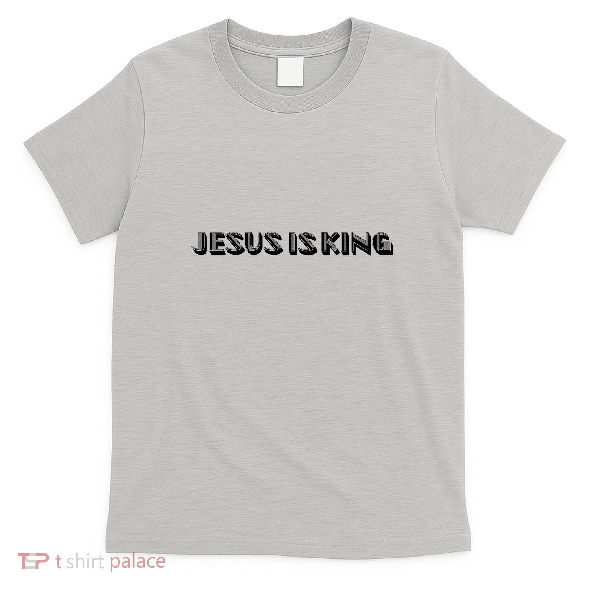 Jesus Is King. Embossed Minimalist Faith Christian Catholic T-Shirt