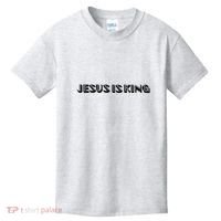 Jesus Is King. Embossed Minimalist Faith Christian Catholic Kids T-Shirt thumb 0