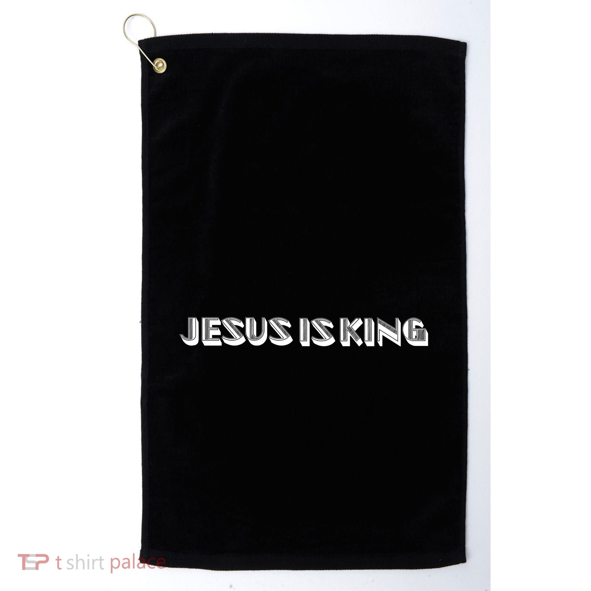 Jesus Is King. Embossed Minimalist Faith Christian Catholic Golf Towel