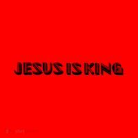 Jesus Is King. Embossed Minimalist Faith Christian Catholic Santa Hat thumb 1