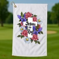 Jesus Is King Jesus Christian Golf Towel thumb 1