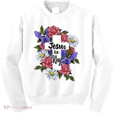 Jesus Is King Jesus Christian Kids Sweatshirt
