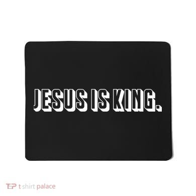 Jesus Is King 3d Simple Font Christian Catholic Christ Mousepad