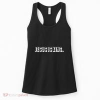 Jesus Is King 3d Simple Font Christian Catholic Christ Women's Tank Top thumb 0
