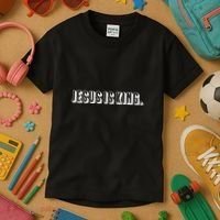 Jesus Is King 3d Simple Font Christian Catholic Christ Kids T-Shirt thumb 3