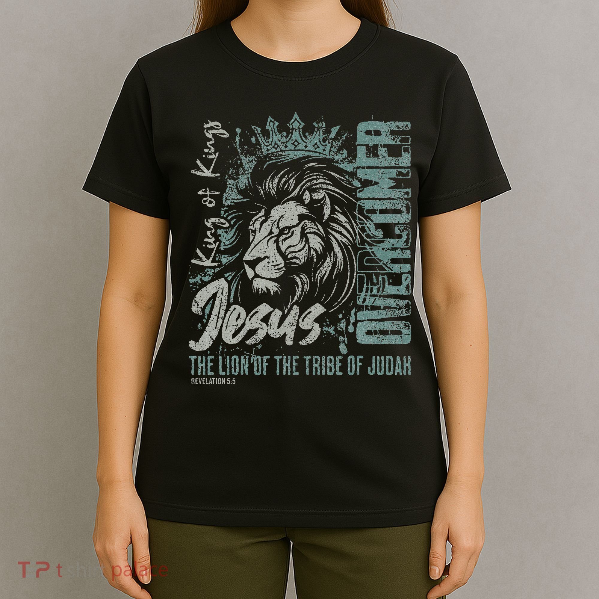Jesus Is King Lion Of Judah Bible Faith Graphic Christian T-Shirt