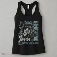 Jesus Is King Lion Of Judah Bible Faith Graphic Christian Women's Tank Top thumb 3
