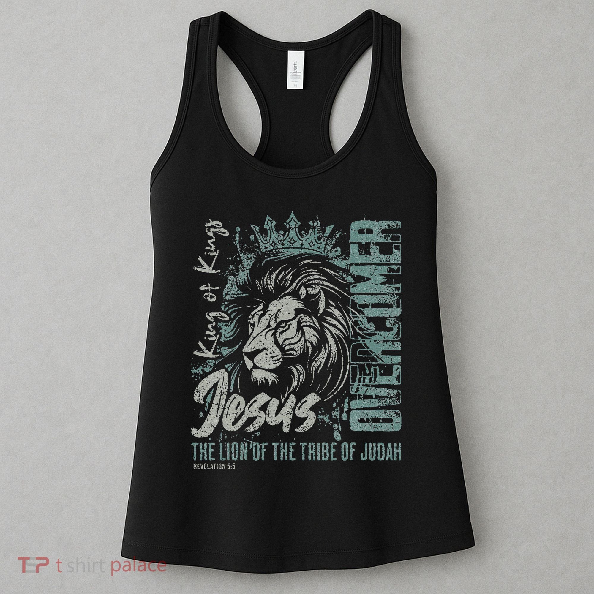 Jesus Is King Lion Of Judah Bible Faith Graphic Christian Women's Tank Top