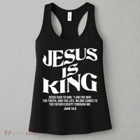 Jesus Is King The Way The Truth The Life Christian Bible Verse John 14:6 Front And Back Women's Tank Top thumb 3