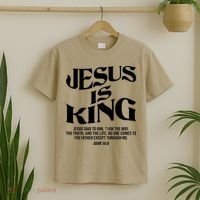 Jesus Is King The Way The Truth The Life Christian Bible Verse John 14:6 Front And Back T-Shirt thumb 2