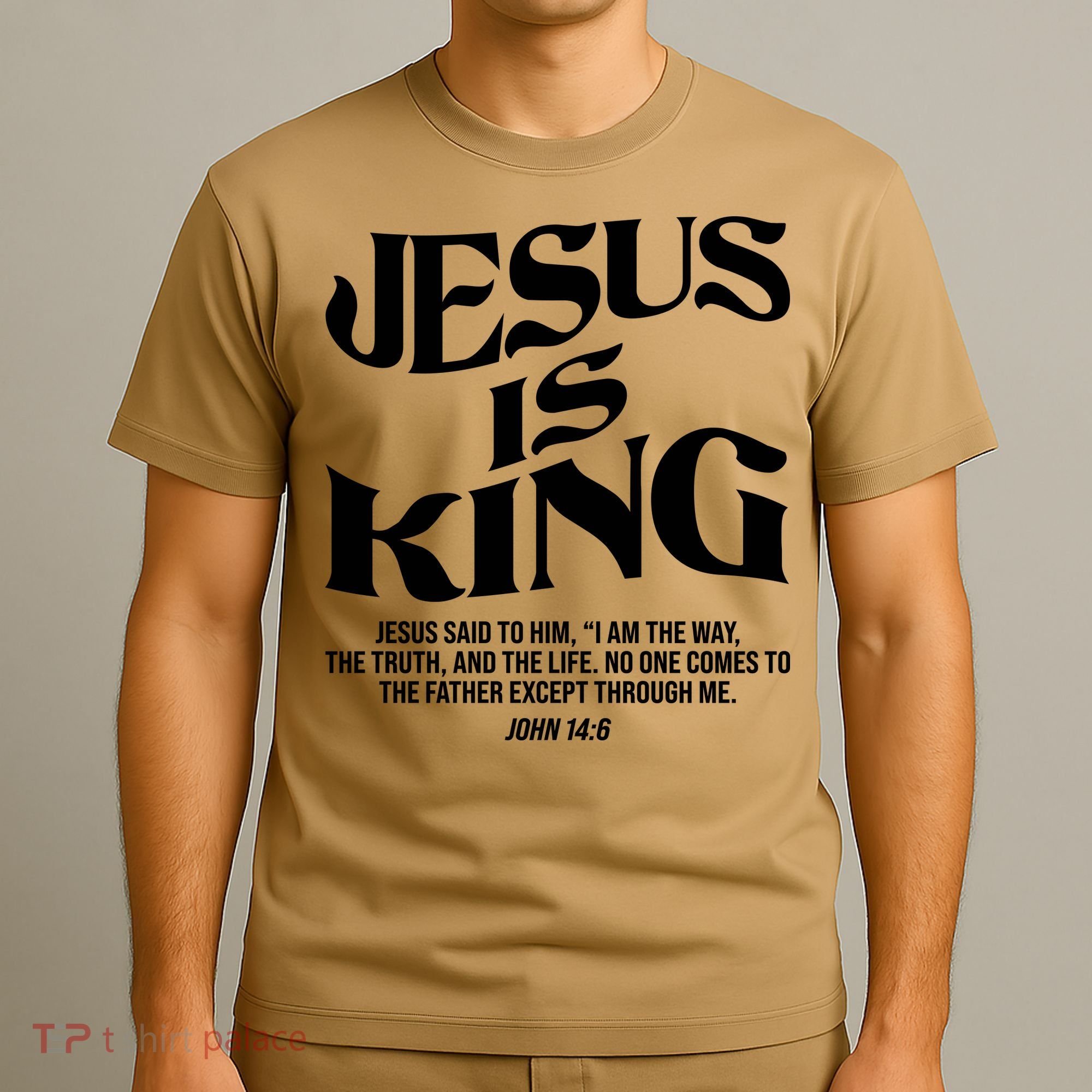 Jesus Is King The Way The Truth The Life Christian Bible Verse John 14:6 Front And Back T-Shirt