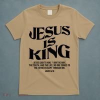 Jesus Is King The Way The Truth The Life Christian Bible Verse John 14:6 Front And Back T-Shirt thumb 5