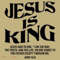 Jesus Is King The Way The Truth The Life Christian Bible Verse John 14:6 Front And Back T-Shirt thumb 7