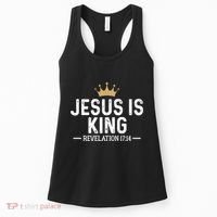 Jesus Is King Revelation 17:14 Christian Quote Religious Women's Tank Top thumb 0