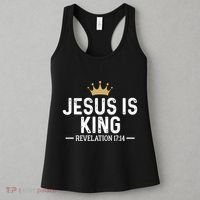 Jesus Is King Revelation 17:14 Christian Quote Religious Women's Tank Top thumb 3