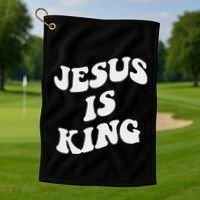 Jesus Is King Aesthetic Trendy Golf Towel thumb 1