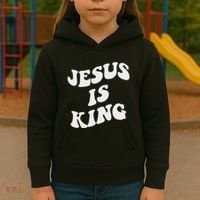 Jesus Is King Aesthetic Trendy Kids Hoodie thumb 3