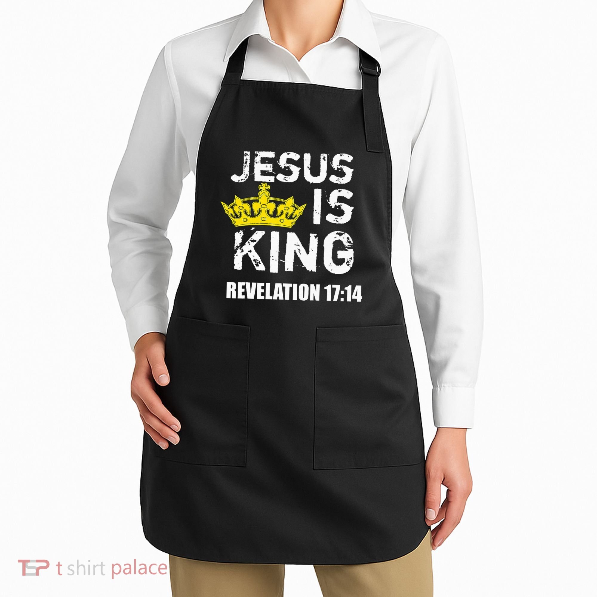 Jesus Is King Faith God Christian Jesus4m3 Apron
