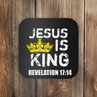 Jesus Is King Faith God Christian Jesus4m3 Coaster thumb 0