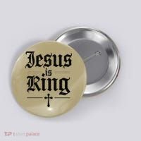 Jesus Is King Christian Best Godson Ever Button thumb 0