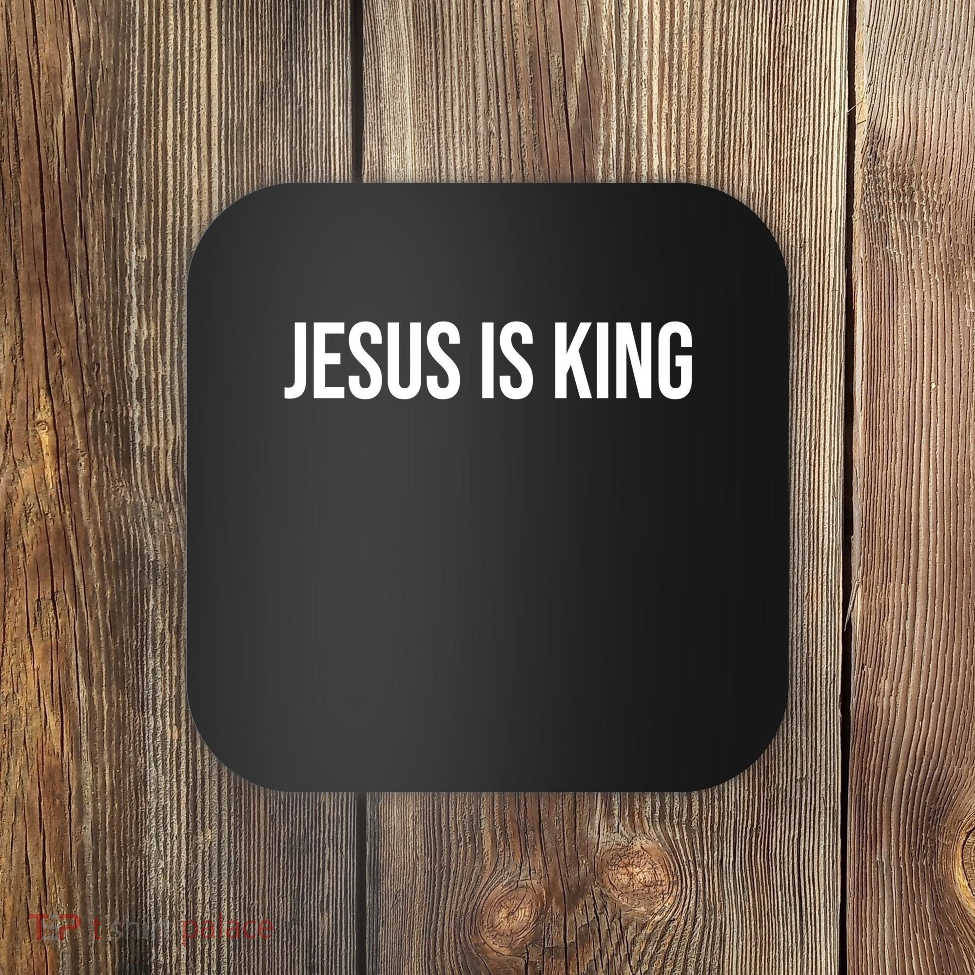 Jesus is King Minimalist Christian Faith Coaster