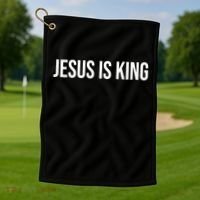 Jesus is King Minimalist Christian Faith Golf Towel thumb 1