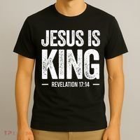 Jesus is King Revelation 1714 Christian Faith Bible Verse T-Shirt thumb 3