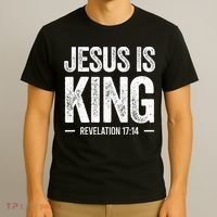 Jesus Is King Revelation 1714 Christian Faith Bible Verse T-Shirt thumb 3