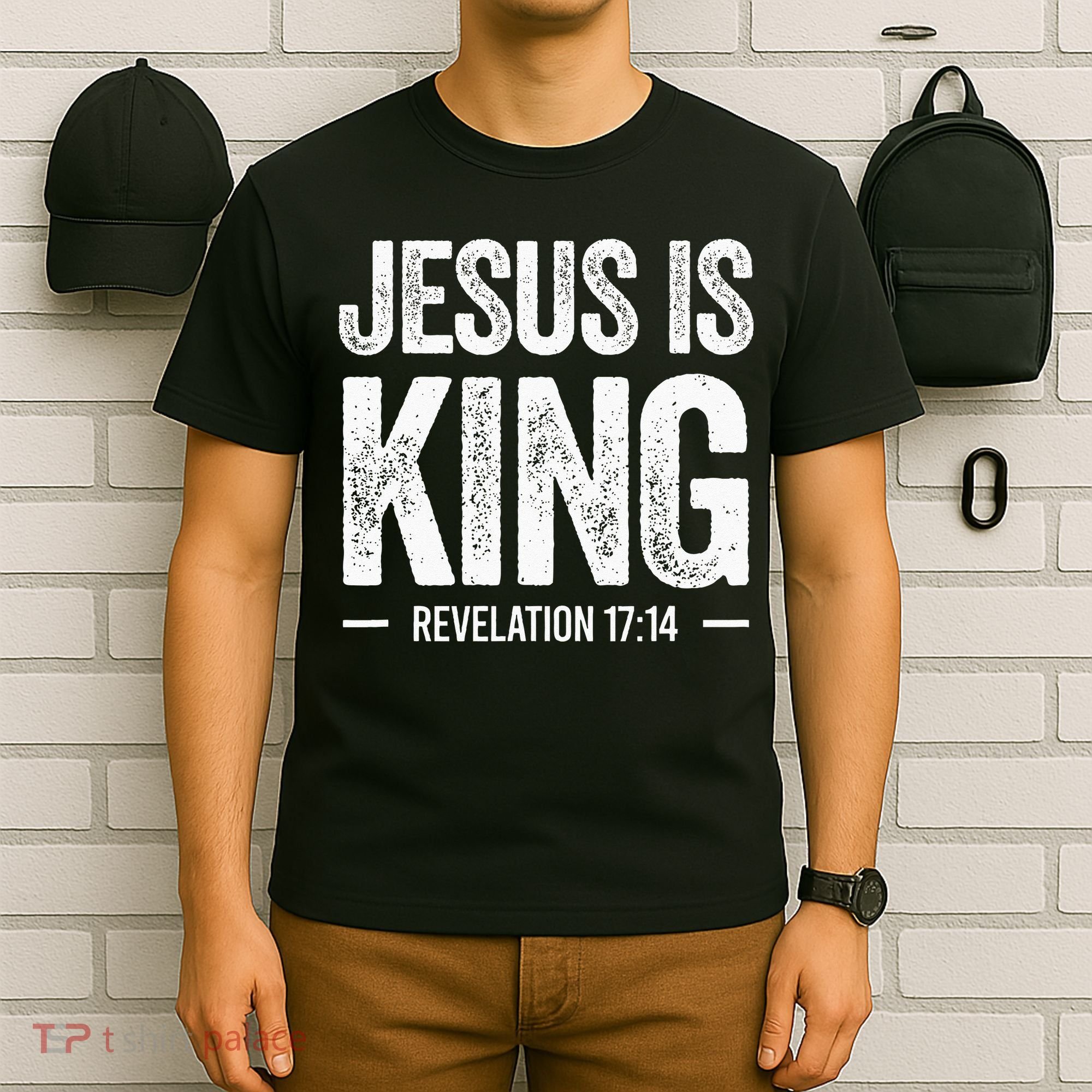 Jesus Is King Revelation 1714 Christian Faith Bible Verse T-Shirt