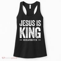 Jesus Is King Revelation 1714 Christian Faith Bible Verse Women's Tank Top thumb 0