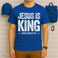 Jesus Is King Revelation 1714 Christian Faith Bible Verse T-Shirt thumb 6