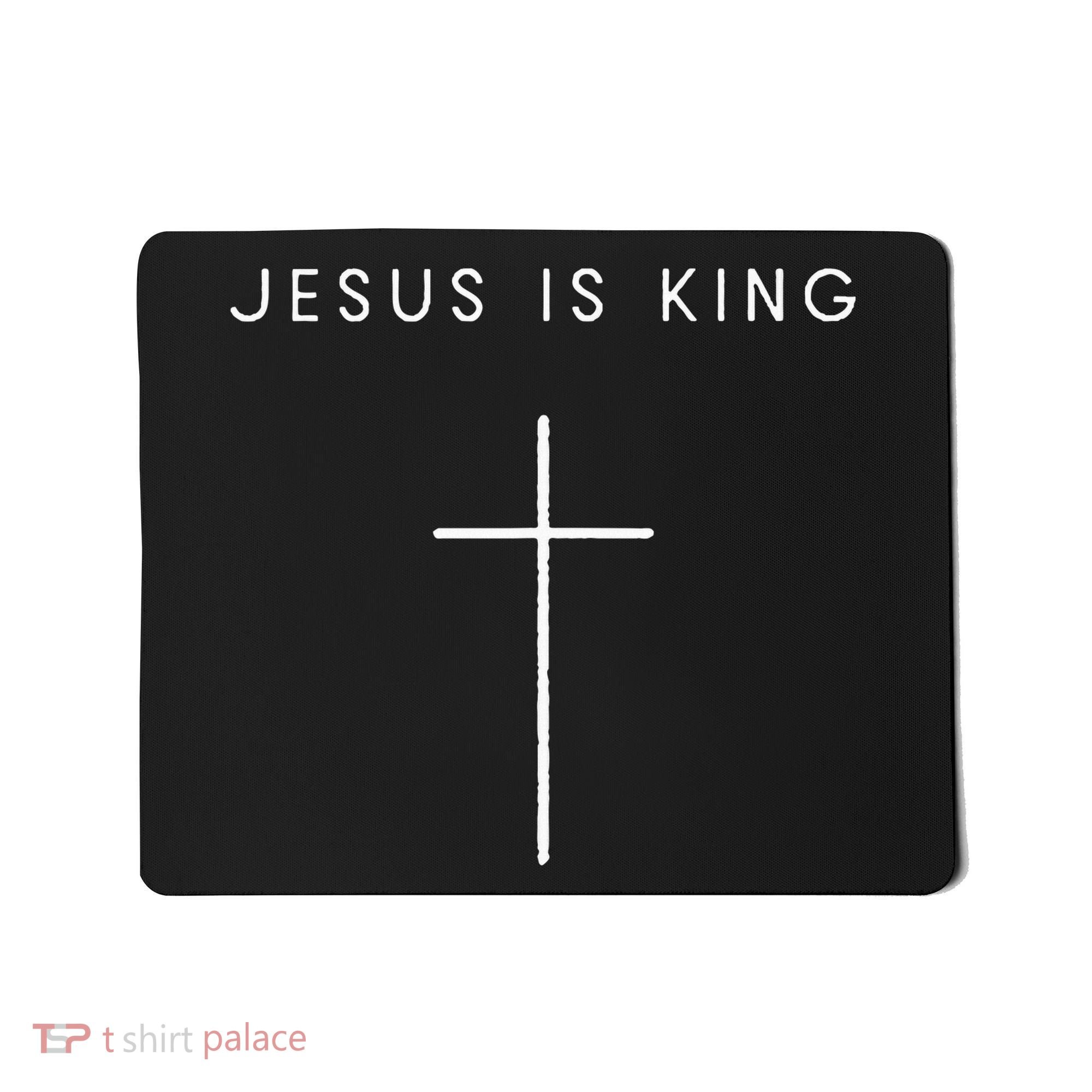 Jesus Is King Cross Minimalist Christian Religious Jesus Mousepad