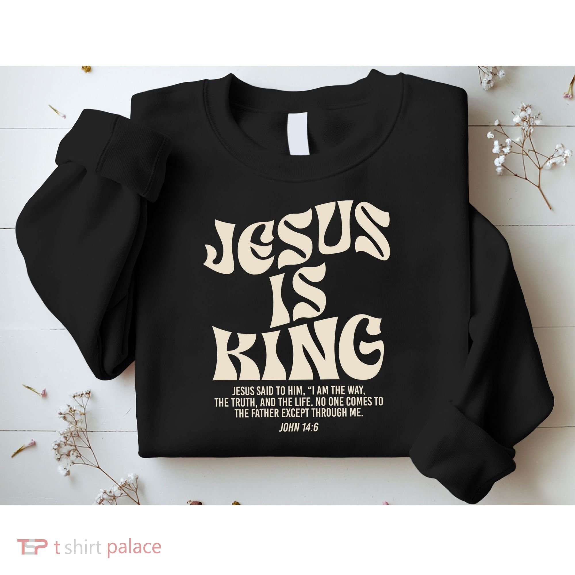 Jesus Is King Bible Verse John 146 Christian God Religious Sweatshirt
