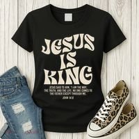 Jesus Is King Bible Verse John 146 Christian God Religious Women's T-Shirt thumb 3