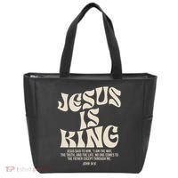 Jesus Is King Bible Verse John 146 Christian God Religious Tote Bag thumb 0