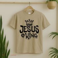 Jesus Is King Faith Religion Christian Spirituality T-Shirt thumb 2