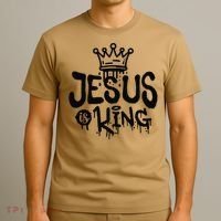 Jesus Is King Faith Religion Christian Spirituality T-Shirt thumb 3