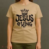 Jesus Is King Faith Religion Christian Spirituality T-Shirt thumb 4