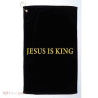 Jesus Is King Christian Golf Towel thumb 0
