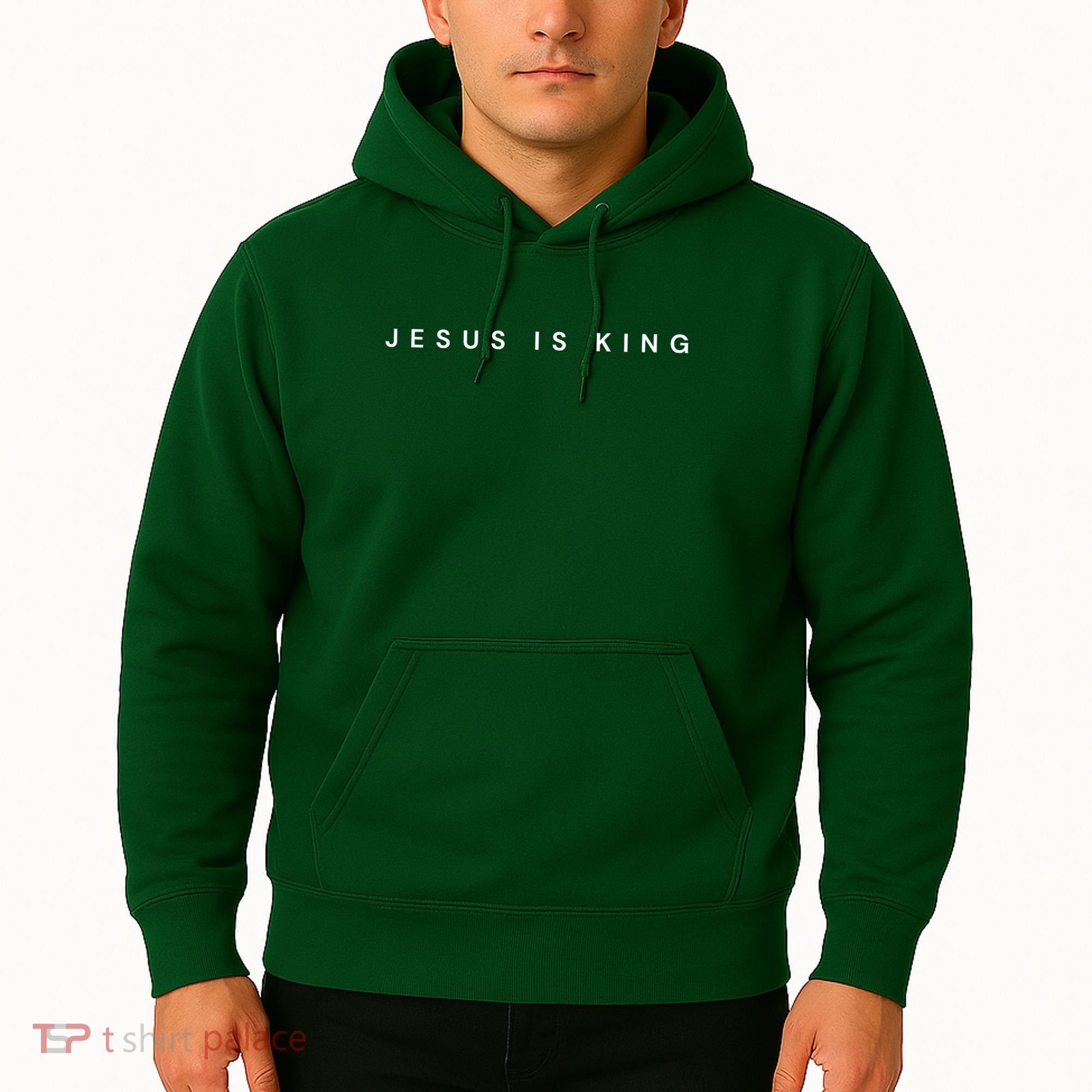 Jesus Is King Subtle Christian Minimalist Religious Hoodie