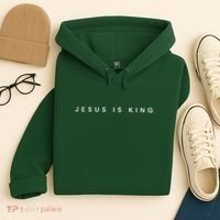 Jesus Is King Subtle Christian Minimalist Religious Hoodie thumb 4